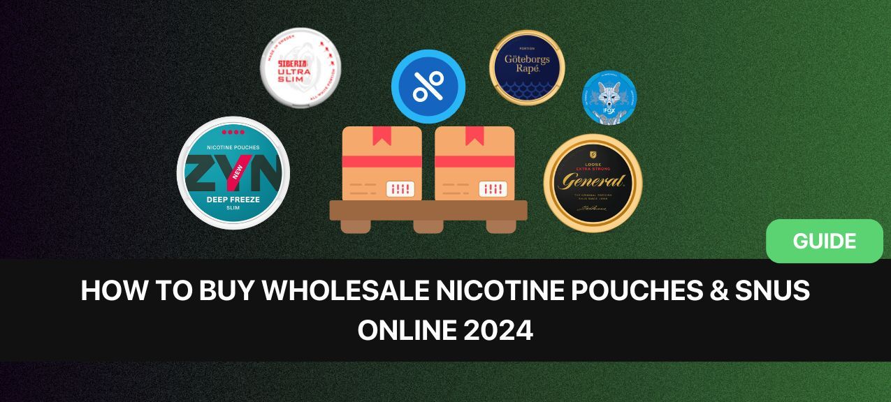 cans of nicotine pouches and snus being sold wholesale