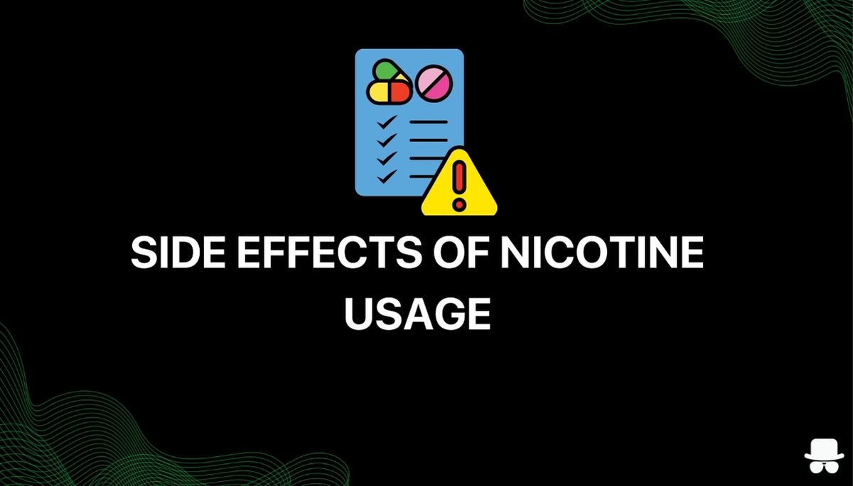 Nicotine usage and their side effects visualized with text and image