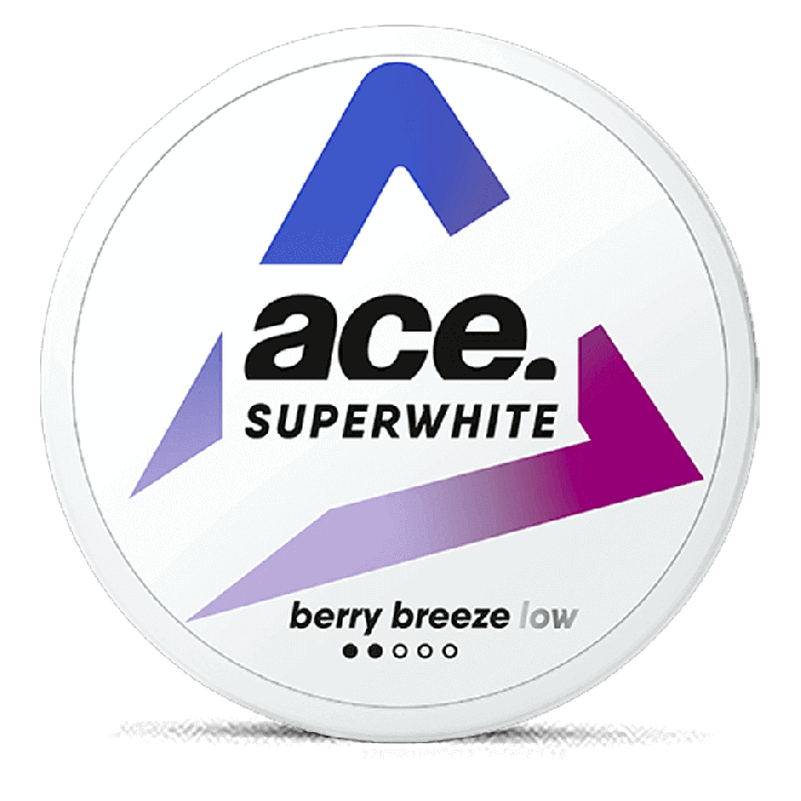 Ace Super White Berry Breeze Low Product Label