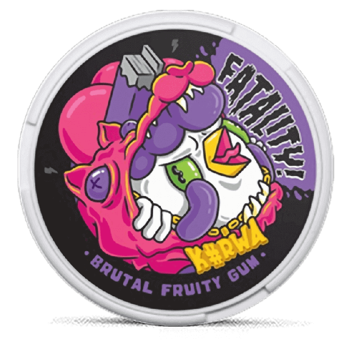 Kurwa FATALITY Brutal Fruity Gum Product Label