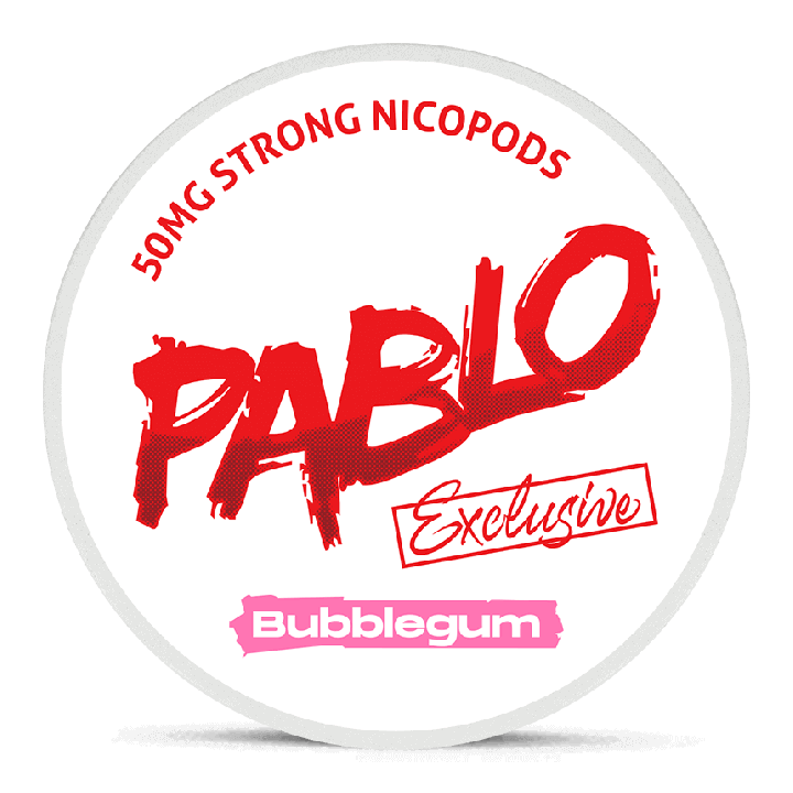 Pablo Exclusive 50 mg Bubblegum Product Label