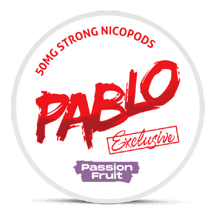 Pablo Exclusive 50 mg Passion Fruit Product Label