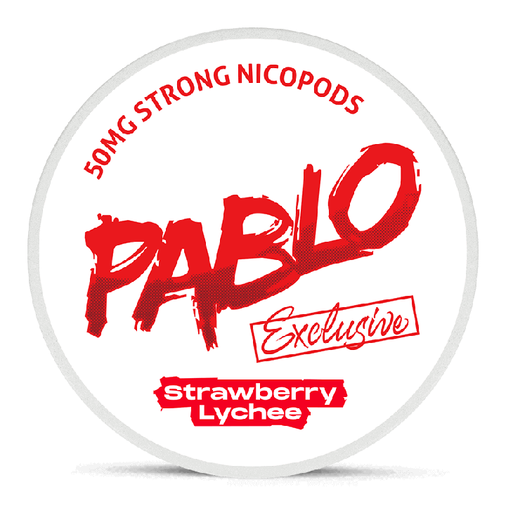 Pablo Exclusive 50 mg Strawberry Lychee Product Label