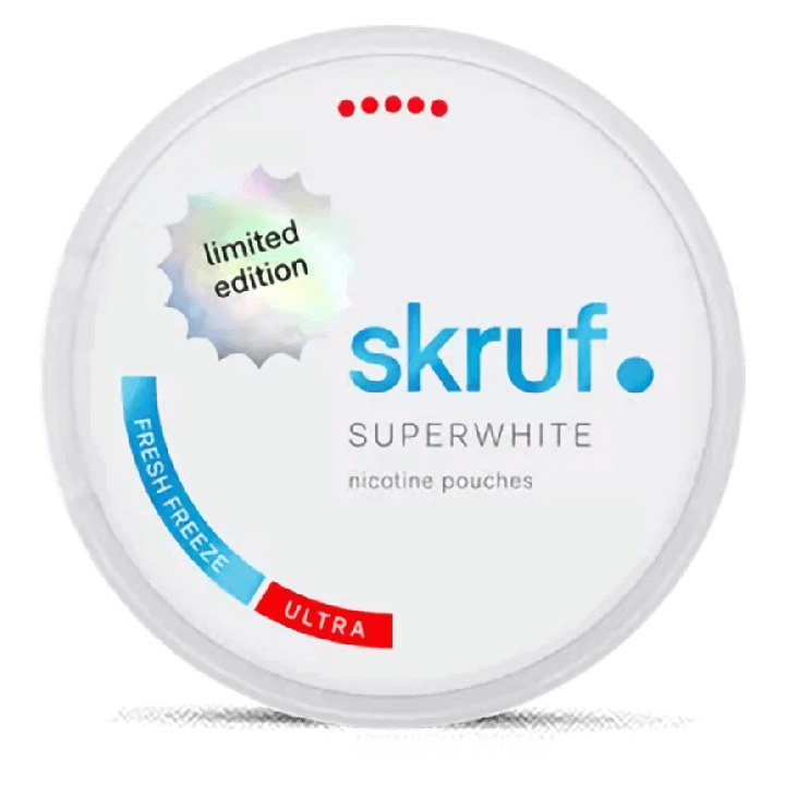 Skruf Superwhite Fresh Freeze Ultra Strong Product Label