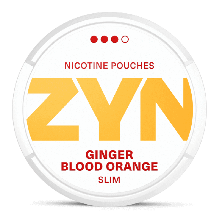 ZYN Slim Ginger Blood Orange Strong Product Label