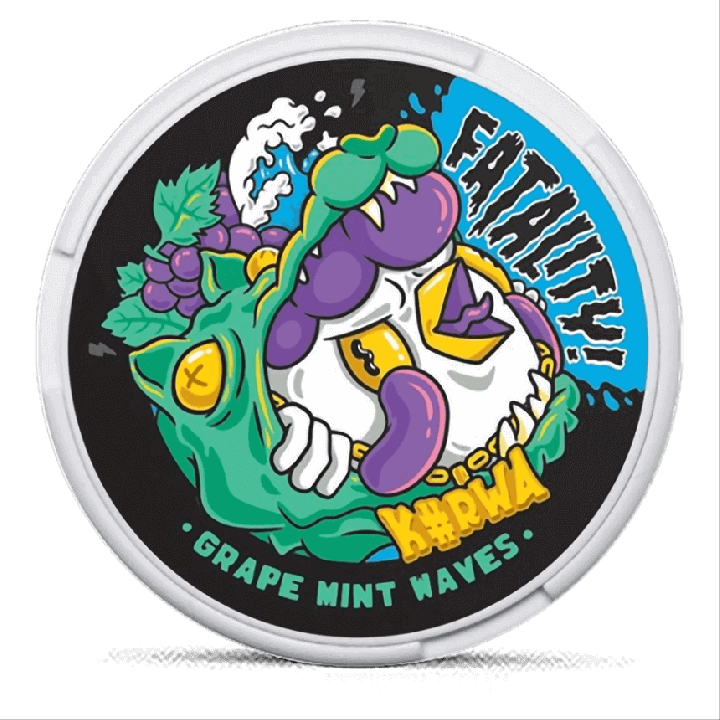 Kurwa FATALITY Grape Mint Waves Product Label