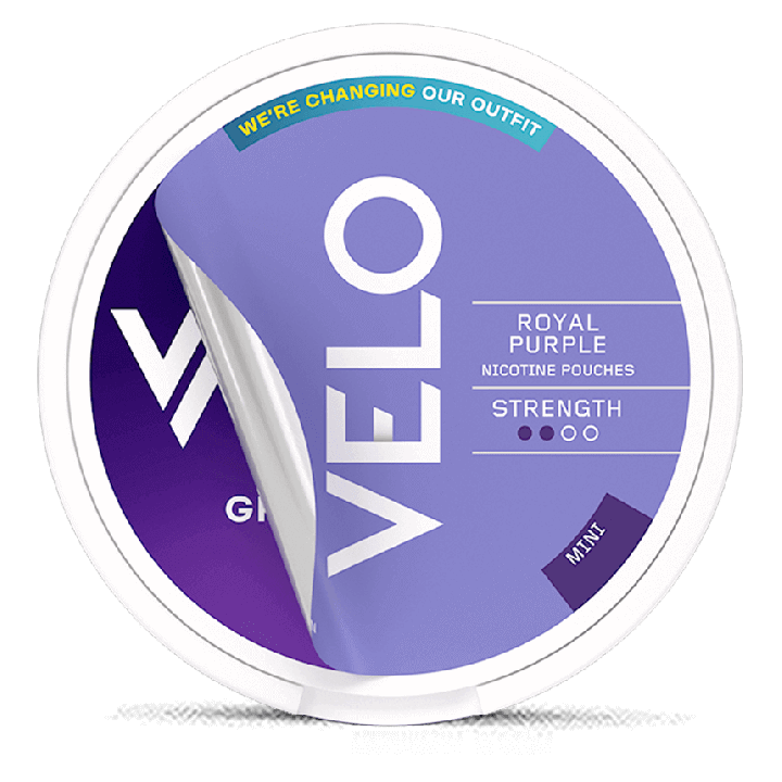 VELO Royal Purple Mini snus can at Snusdaddy.com