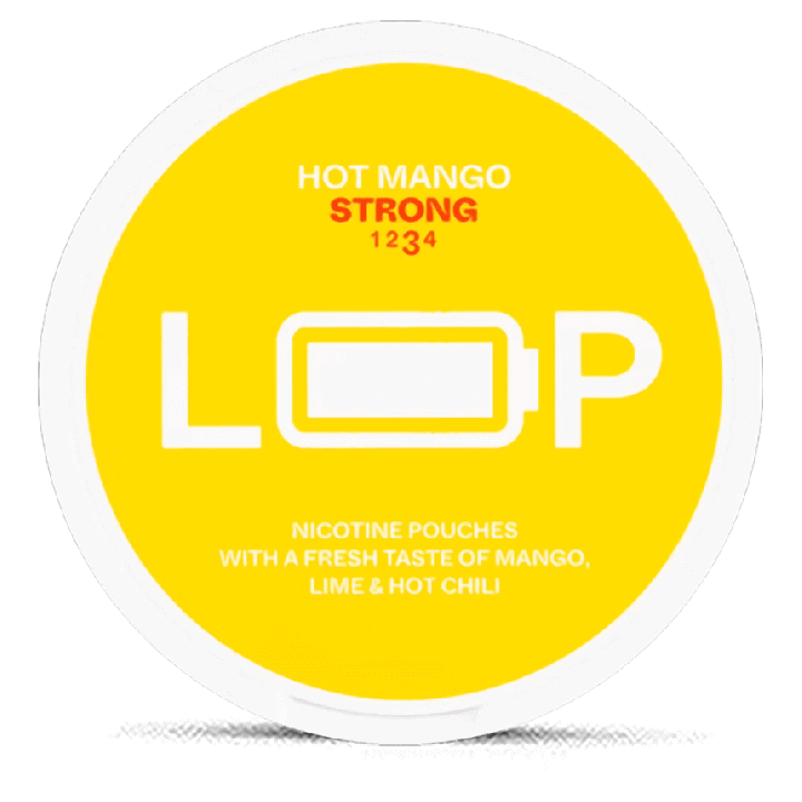 LOOP Hot Mango Strong Product Label