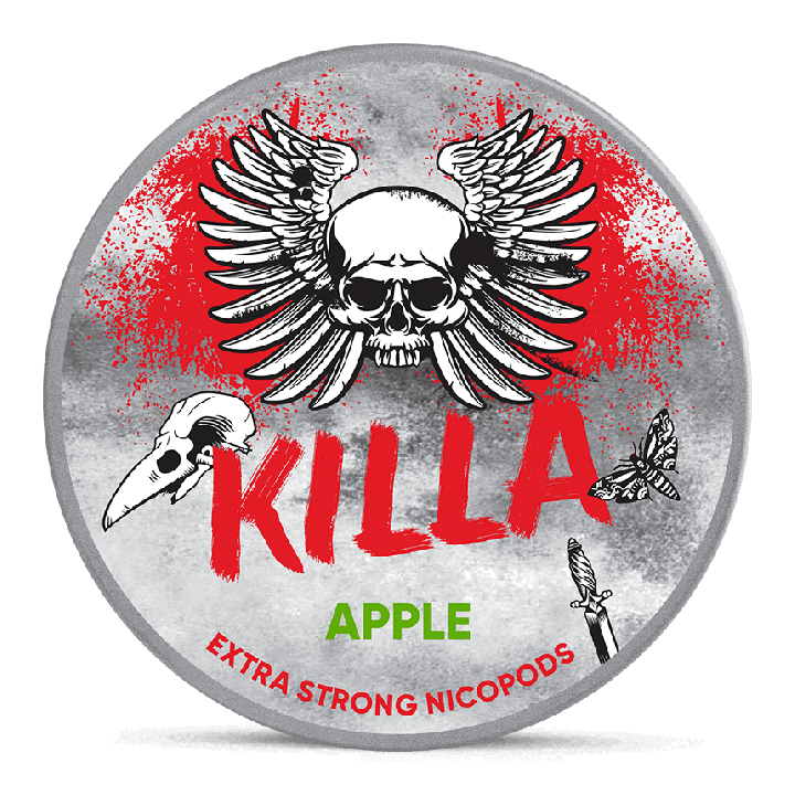 Killa Apple Extra Strong Slim All White Product Label