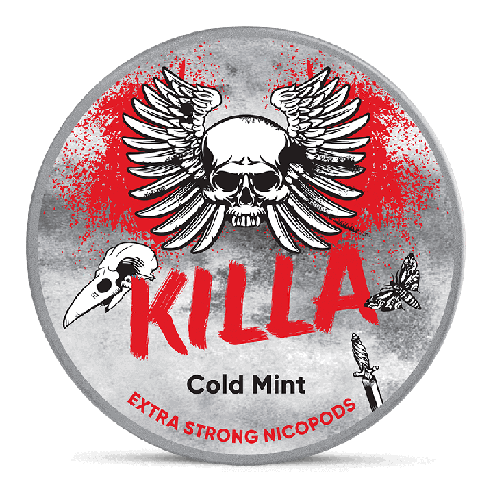 Killa Cold Mint Extra Strong Slim All White Product Label