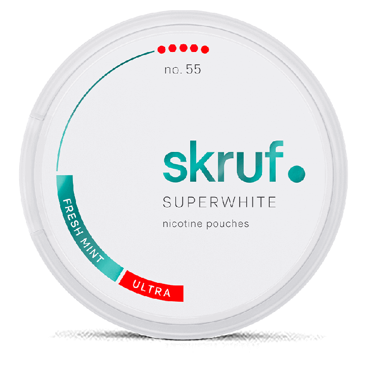 Skruf no. 55 Super White Slim Fresh No. 5 Product Label