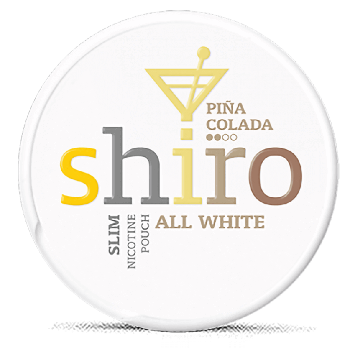 Shiro All White Slim Pina Colada snus can at Snusdaddy.com