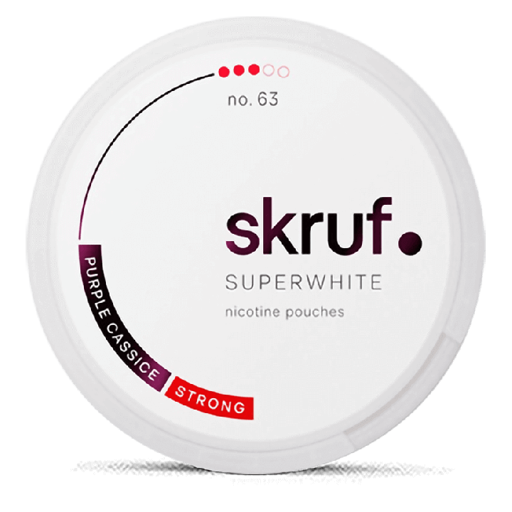 Skruf Superwhite no. 63 Purple Cassice Strong Product Label