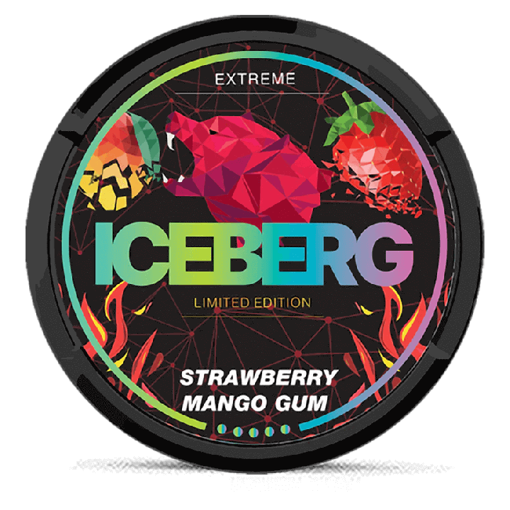 Iceberg Strawberry Mango Gum Product Label