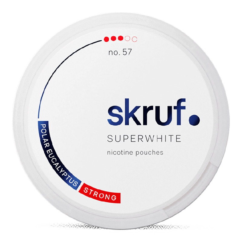 Skruf Superwhite no. 57 Polar Eucalyptus Strong Product Label